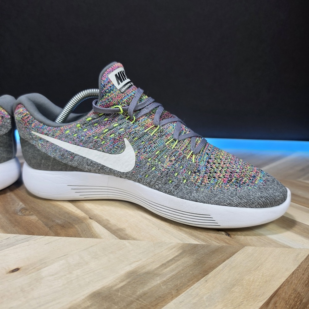 Nikeβ Lunar Epic Low Flyknit 2 Men's 9 Shoes Wolf Gray Multicolor Sprinkles - Picture 6 of 13